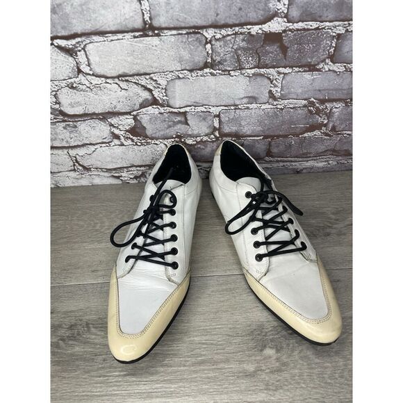 Le Voice White Patent Leather Yellow Pointed Toe Oxfords Dress Shoes Men 44EU/11 main image 11